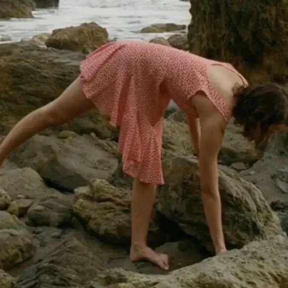 Doen Porto Floral Viscose Sleeveless A Line Mini Dress Orange Hillside Bloom - Picture 6 of 13